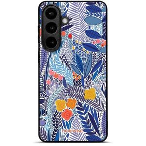 Mobiwear Glossy Samsung Galaxy S26 Plus fényes tok - G037G, kék virágok kép