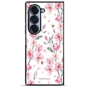 Mobiwear Glossy Samsung Galaxy Z Fold6 fényes tok - G033G, rózsaszín virágok kép