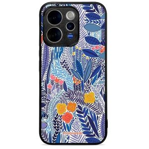 Mobiwear Glossy Vivo V70 5G fényes tok - G037G, kék virágok kép