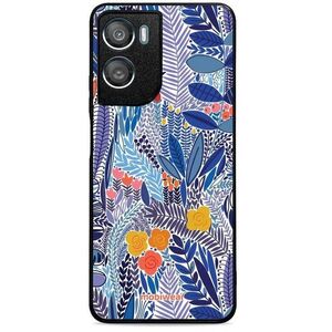 Mobiwear Glossy Motorola Moto G06 Power fényes tok - G037G, kék virágok kép