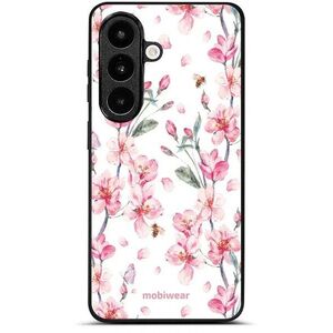 Mobiwear Glossy Samsung Galaxy S26 fényes tok - G033G, rózsaszín virágok kép