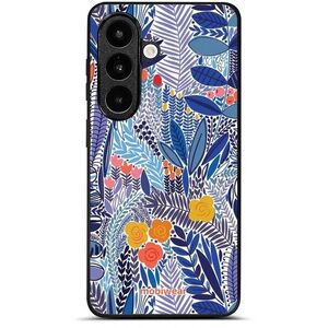 Mobiwear Glossy Samsung Galaxy S26 fényes tok - G037G, kék virágok kép