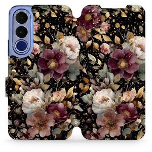 Mobiwear Flip pouzdro pro Vivo V70 FE - V169S zlatavé kvítky kép