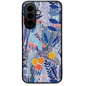 Mobiwear Glossy Samsung Galaxy A27 fényes tok - G037G, kék virágok kép