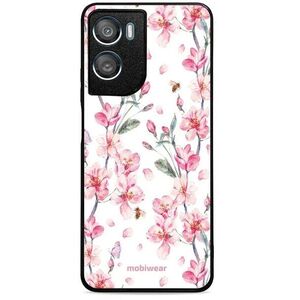 Mobiwear Glossy Motorola Moto G06 Power fényes tok - G033G, rózsaszín virágok kép