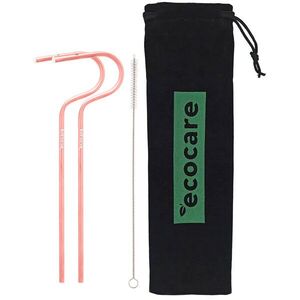 ECOCARE Környezetbarát fém szívószál rózsaszín 2 db kép