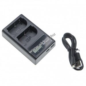 Helyettesítő dupla USB akkutöltő kijelzővel Canon BP-511 kép