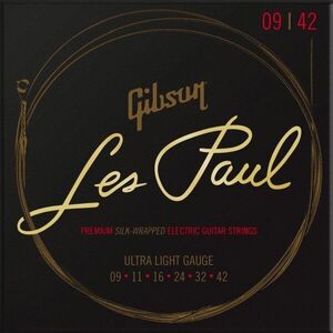 Gibson SEG-LES9 Les Paul Premium Electric Guitar Strings 9-42 Ultra Light kép