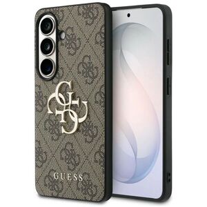 Guess PU 4G Resin Metal Logo Samsung Galaxy S26 barna tok kép