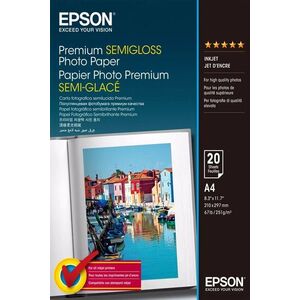 Epson Premium Semigloss Photo Paper, A4, 251 g/m², 20 lap kép