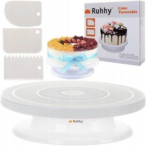 Ruhhy forgatható tortaállvány + 3 dekorációs habkártya, 28 cm kép