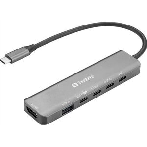 SANDBERG USB-C 6-in-1 MediaDock 6xUSB/1xHDMI kép