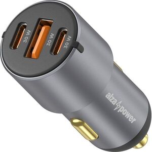 AlzaPower Car Charger P550 USB + USB-C Power Delivery szürke kép