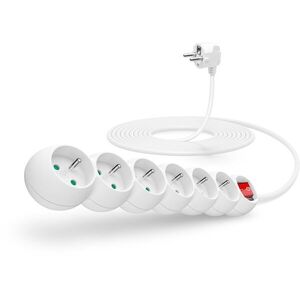 CONNECT IT hosszabbító 230V, 6 aljzat + főkapcsoló, 5m, fehér kép