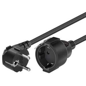 Goobay földelt hosszabbítókábel 2m 3x1, 5mm² fekete 90° CEE7/7 (E/F) -> CEE7/3 kép