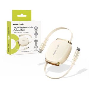 Mobile Origin 100W Retractable Cable Box USB-C to USB-C CB7 Beige kép