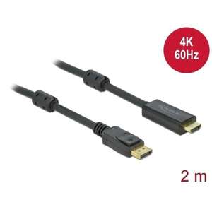 Delock DL85956 Displayport apa -> HDMI apa aktív kábel 2m kép
