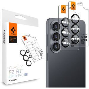Spigen Glass tR EZ Fit Optik Pro HD 2 Pack Samsung Galaxy S26+ kamera védő fólia - fekete kép