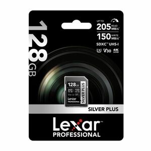 Lexar SDXC 128GB Professional SILVER Plus UHS-I U3 A2 4K V30 kép