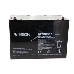 Vision 6FM90DX 12V 90Ah zárt ólomakku SLA kép