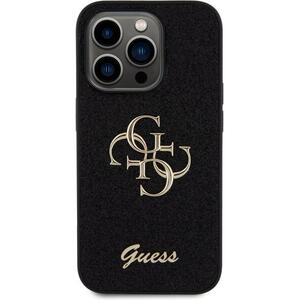 Guess PU Fixed Glitter 4G Metal Logo iPhone 15 Pro fekete tok kép