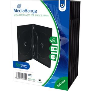 MediaRange 3 DVD 14 mm, 5 db, fekete kép