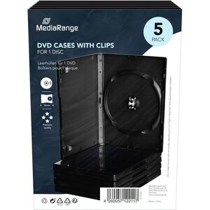 MediaRange 1 DVD 14 mm, 5 db, fekete kép