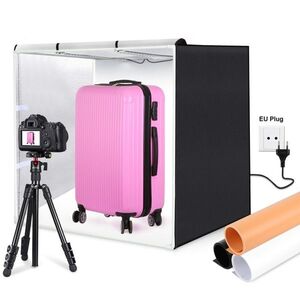 PULUZ 80cm Folding Portable 72W White Light Photo Lighting Studio Shooting Tent Box Kit with 3 Color kép