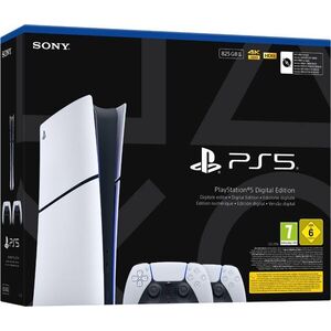 PlayStation 5 (Slim) Digital Edition - 825GB + 2× DualSense Wireless Controller kép