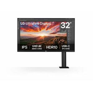 LG 32" 32UN880K-B UltraFine Ergo 16: 9 4K UHD IPS Monitor - F... kép