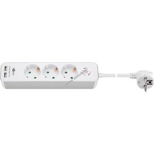 Goobay 3-as elosztó kapcsolóval 2x USB 2, 1A 1, 5m kábel 3680W kép