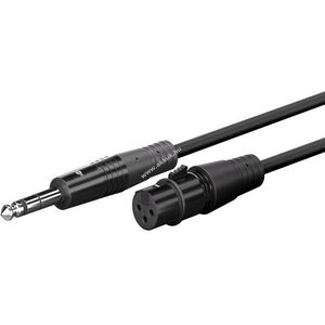 XLR-6, 35mm jack kábel 1m XLR csatlakozó/aljzat 3 tűs 6, 35mm jack csatlakozó 3 tűs szimmetrikus mono kép