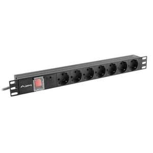 Lanberg PDU-07F-0200-IEC-BK 2m vezetékkel 19"/1U 7xSchuko al... kép