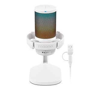 MAONO DGM20 USB Streamer/Gamer Mikrofon RGB - Fehér, kondenzátoro... kép