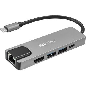 Sandberg 336-99 univerzális USB-C Notebook Dokkoló állomás 100W - Ezüst kép