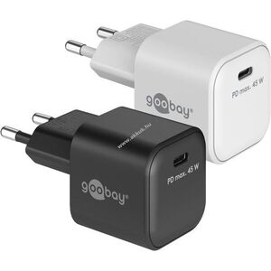 Goobay 45W USB-C PD GaN nano fekete 1x USB-C csatlakozó (Power Delivery) single fast charger kép