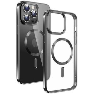 Swissten Clear Jelly MagStick Metallic iPhone 15 Pro fekete tok kép