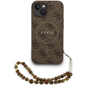 Guess PU Leather 4G Colored Ring Strap MagSafe iPhone 15 Brown tok kép