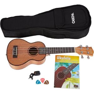 Cascha HH 2027 Soprano Mahogany Ukulele Bundle kép