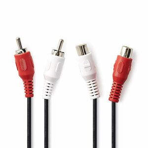Nedis, RCA Dugasz x2, RCA Aljzat x2, nikkelezett, sztereó audioká... kép