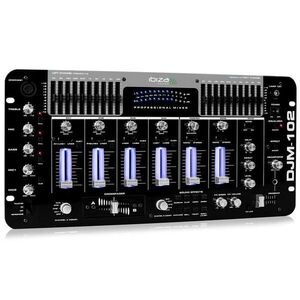Ibiza Professzionális IBIZA DJM-102 4-utas mix, LED, visszhang kép