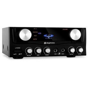 Kompakt Skytronic HiFi-erősítő, 2 x mikrofon, 400 W kép