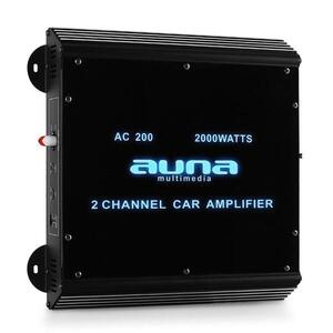 2 csatornás autós Auna terminál, autós erősítő, 2000 W, akril kép