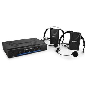 QTX Vezeték nélküli VHF mikrofon szett, 2 csatorna, 2 x headset kép