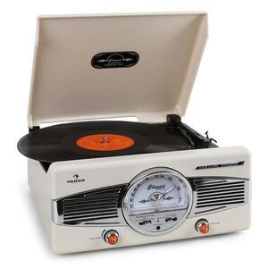 Auna MG-TT-82B gramofon, FM, 50-es évek, retró, krém kép