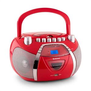 Auna Beegirl, rádió rekordér, CD, MP3, USB, piros kép