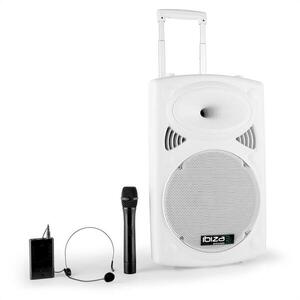 Ibiza Port12VHF-BT 30 cm (12") PA rendszer, fehér, USB, SD, AUX, Bluetooth kép