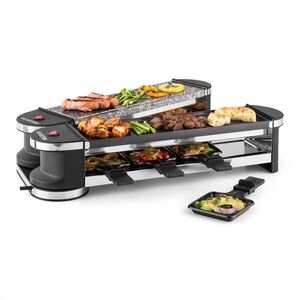 Klarstein Tenderloin 50/50, raclette grill, 1200 W, természetes kő, 8 személyre kép