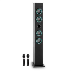 OneConcept Tallboy karaoke hangfal, USB, SD, MP3, FM, AUX, 2 mikrofon kép