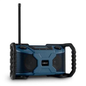 OneConcept Workside kültéri hangfal rádióval, DAB+, FM, bluetooth, USB, IP54, elem, kék kép